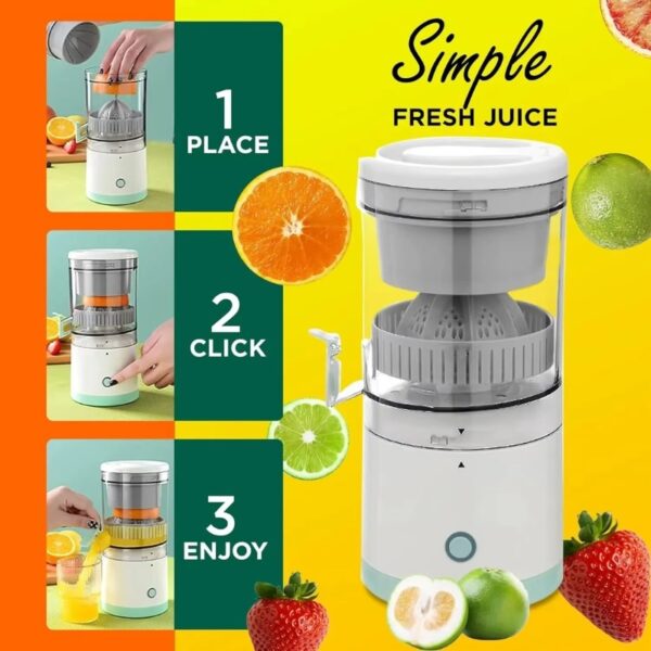 portable electric citrus juicer | usb rechargeable, hands free orange & lemon juice extractor, easy to clean