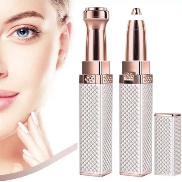 2 in 1 flawless facial hair remover & eyebrow trimmer | usb rechargeable, painless & portable | random color