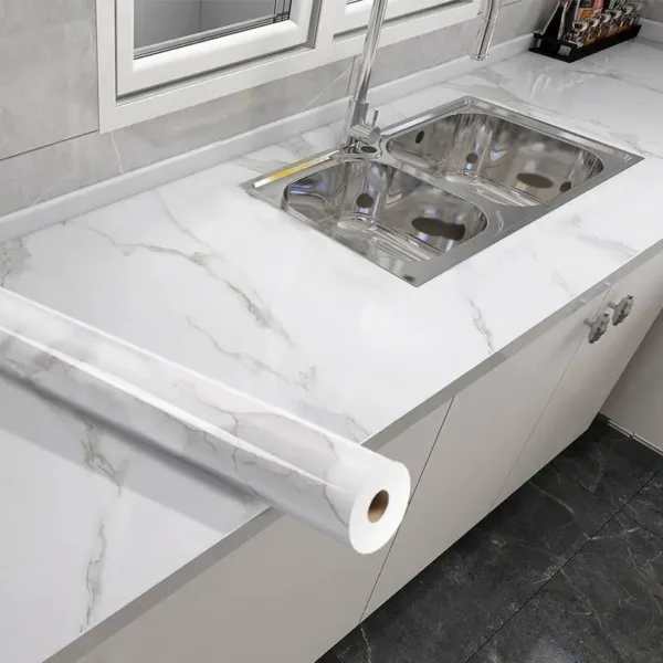 marble sheet sticker | white & grey | best quality | 60 x 200 cm