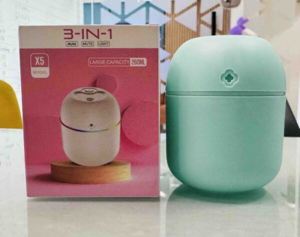 usb portable air humidifier | 3 in 1 humidifier, mute & light | for home, office & car mist air fresheners