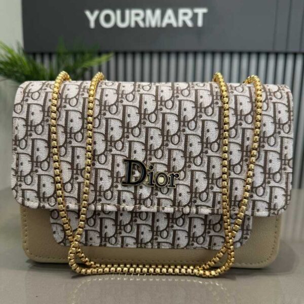 dior oblique canvas & beige leather flap clutch – timeless designer statement piece