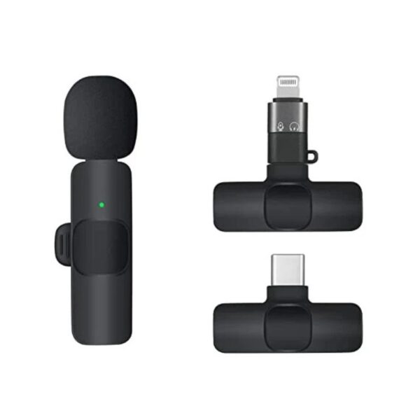 k9 single wireless lavalier microphone | plug & play usb type c & ios mic with auto sync & noise reduction
