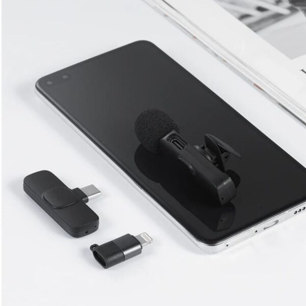 k9 single wireless lavalier microphone | plug & play usb type c & ios mic with auto sync & noise reduction