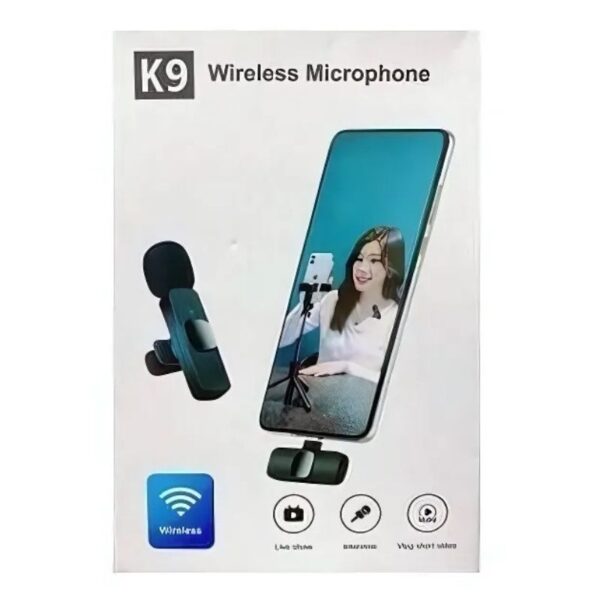 k9 single wireless lavalier microphone | plug & play usb type c & ios mic with auto sync & noise reduction