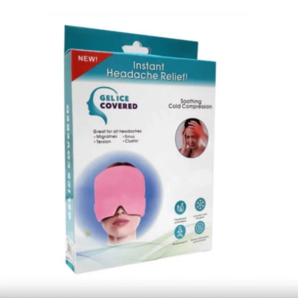 headache relief cap – hot & cold gel therapy for migraine, tension & puffy eyes | random color