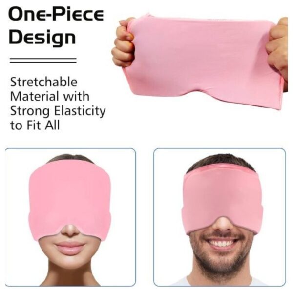 headache relief cap – hot & cold gel therapy for migraine, tension & puffy eyes | random color