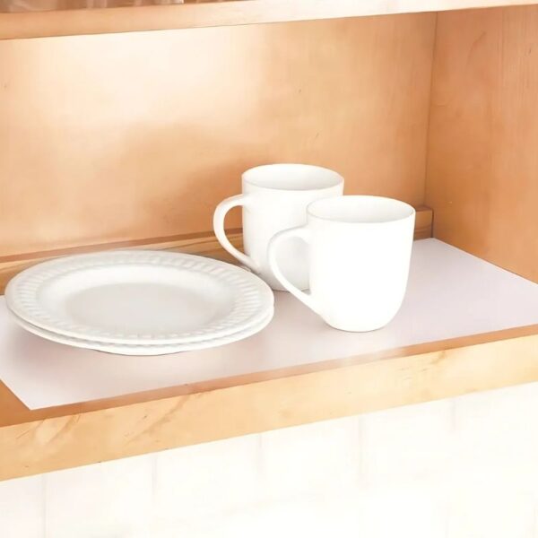 anti slip fridge & shelf mat | waterproof & washable sheet for kitchen, drawer, cabinet use | white color