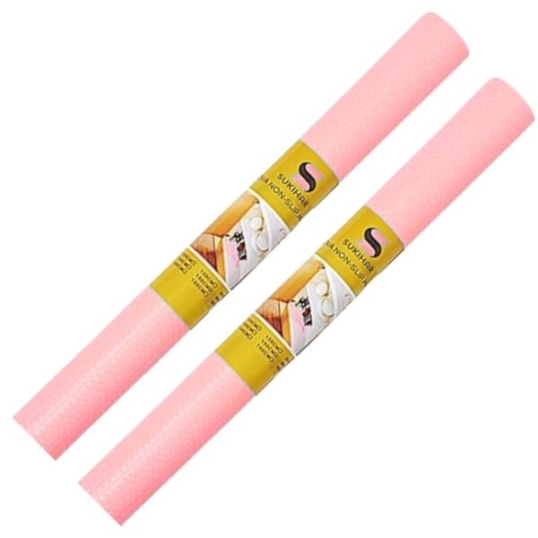 anti slip fridge & shelf mat | waterproof & washable sheet for kitchen, drawer, cabinet use | pink color