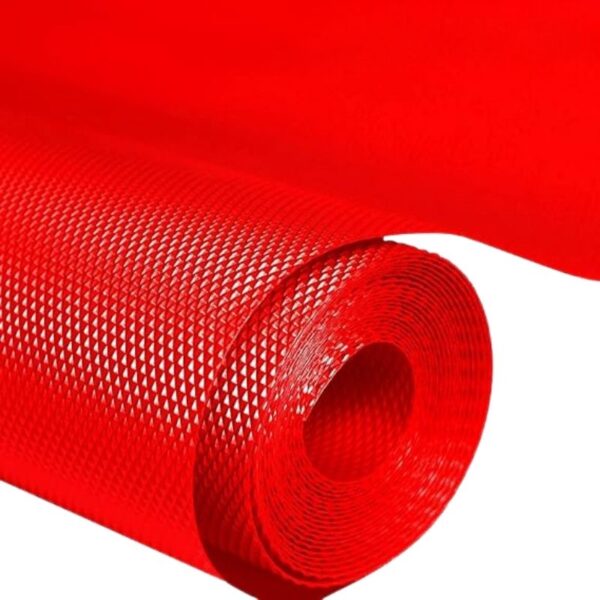 anti slip fridge & shelf mat | waterproof & washable sheet for kitchen, drawer, cabinet use | red