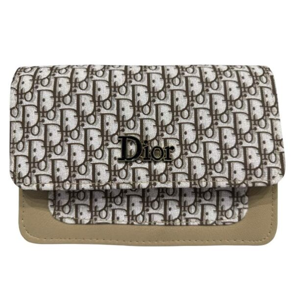 dior oblique canvas & beige leather flap clutch – timeless designer statement piece