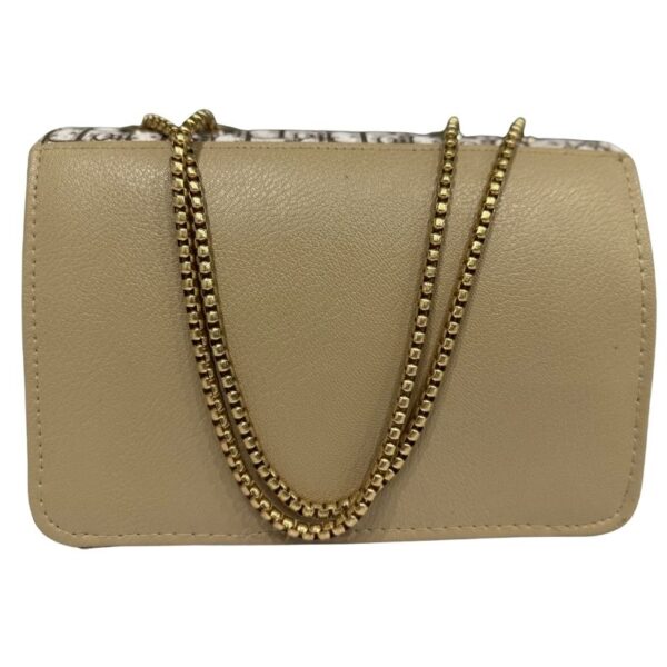 dior oblique canvas & beige leather flap clutch – timeless designer statement piece