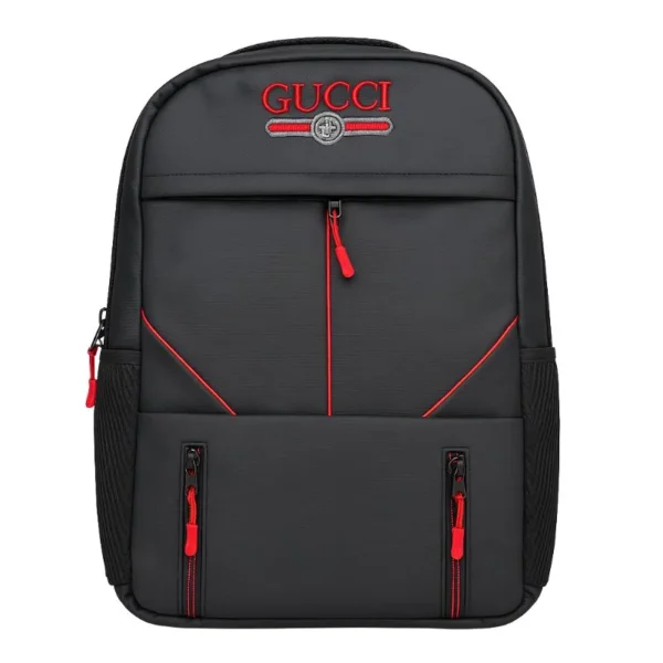 multi functional travel backpack | business daypack with laptop compartment | black & red