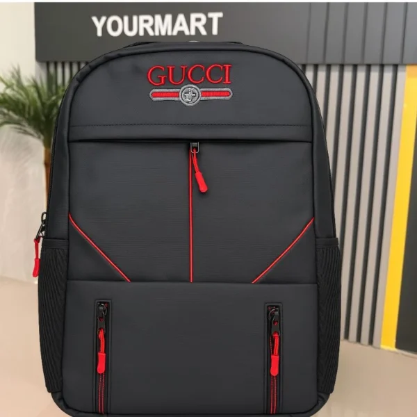 multi functional travel backpack | business daypack with laptop compartment | black & red