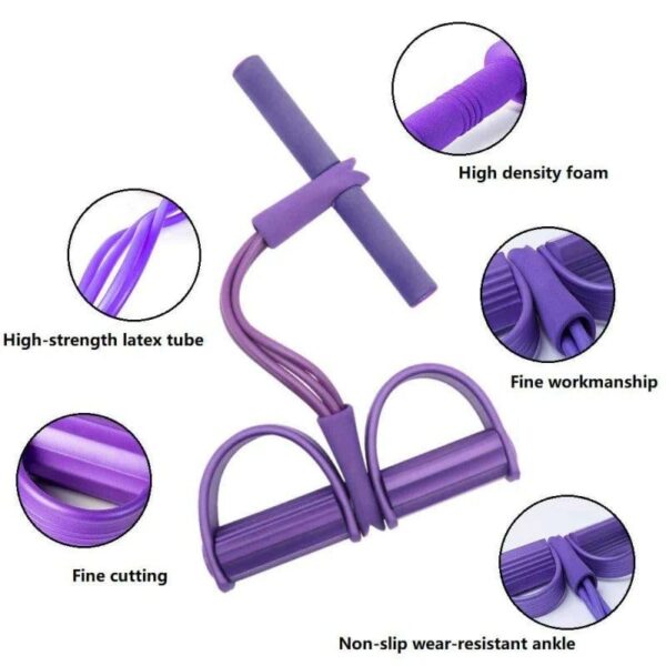 tummy trimmer | foot pedal resistance band elastic sit up pull rope | yoga fitness gym | elastic pull ropes | random colors