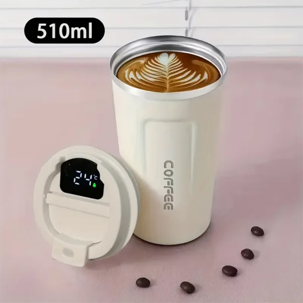 smart temperature coffee mug 17oz | insulated stainless steel mug with leakproof lid | perfect for travel, outdoor sports, and everyday use