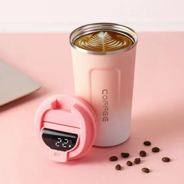 smart temperature coffee mug 17oz | insulated stainless steel mug with leakproof lid | perfect for travel, outdoor sports, and everyday use