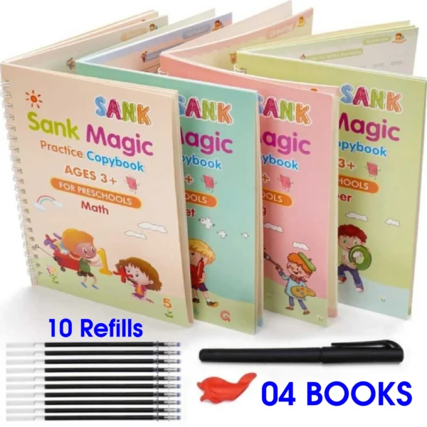 8.5 inch multi color lcd writing tablet random colors + 4 in 1 sank magic book practice
