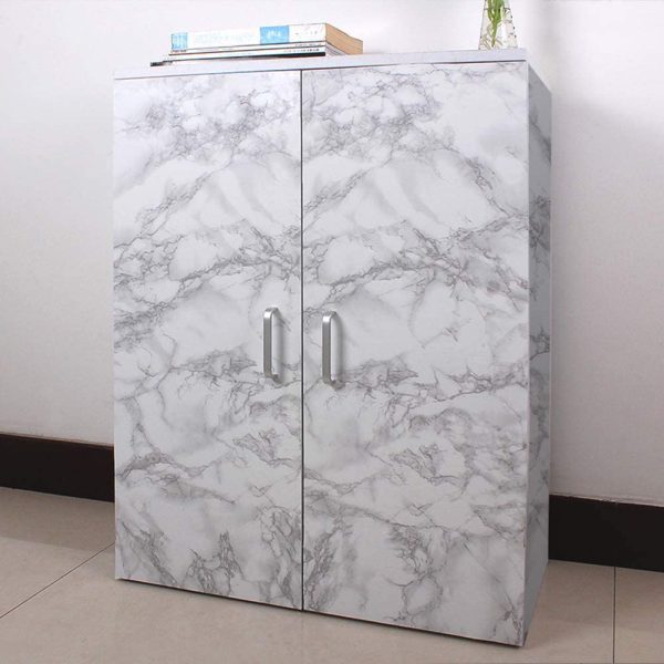 marble sheet sticker | white & grey | 60 x 200 cm