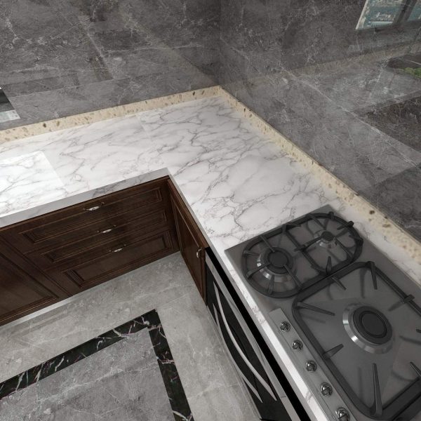 marble sheet sticker | white & grey | 60 x 200 cm