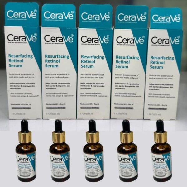 cerave resurfacing retinol serum 30ml – for post acne marks | niacinamide & licorice root | brightening & pore minimizer