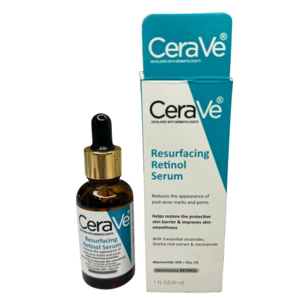 cerave resurfacing retinol serum 30ml – for post acne marks | niacinamide & licorice root | brightening & pore minimizer